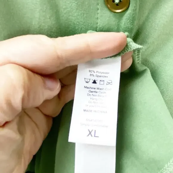 Lularoe XL Womens Spring Green Heidi Buttoned V-Neck Above Knee Babydoll Dress - Picture 6 of 8